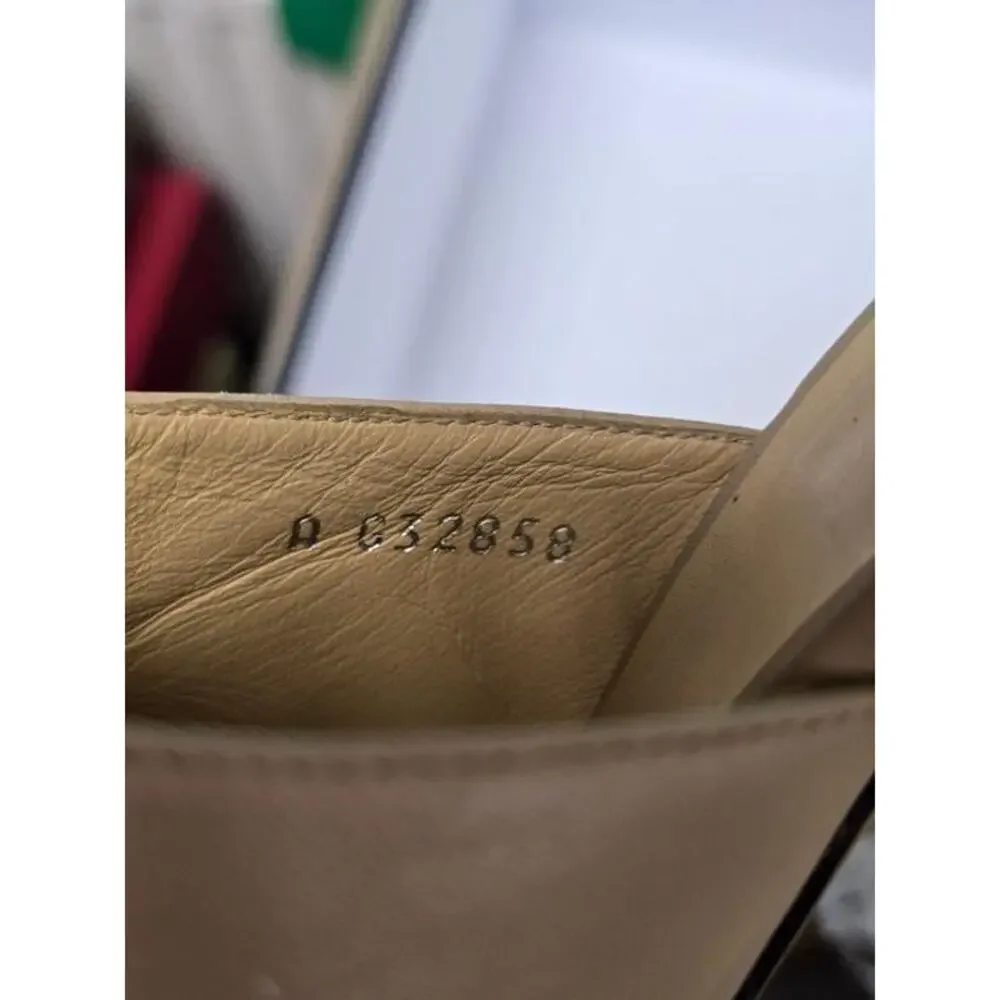 Chanel Beige & Black Leather Mules Size 40